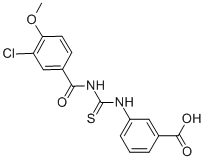 3-[[[(3-CHLORO-4-METHOXYBENZOYL)AMINO]THIOXOMETHYL]AMINO]-BENZOIC ACID CAS#: 461396-73-6