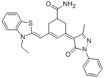 3-([3-ETHYL-1,3-BENZOTHIAZOL-2(3H)-YLIDENE]METHYL)-5-(3-METHYL-5-OXO-1-PHENYL-1,5-DIHYDRO-4H-PYRAZOL-4-YLIDENE)-3-CYCLOHEXENE-1-CARBOXAMIDE CAS#: 54118-06-8