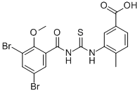 3-[[[(3,5-DIBROMO-2-METHOXYBENZOYL)AMINO]THIOXOMETHYL]AMINO]-4-METHYL-BENZOIC ACID CAS#: 535954-59-7