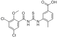 3-[[[(3,5-DICHLORO-2-METHOXYBENZOYL)AMINO]THIOXOMETHYL]AMINO]-4-METHYL-BENZOIC ACID CAS#: 532386-58-6