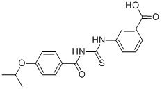 3-[[[[4-(1-METHYLETHOXY)BENZOYL]AMINO]THIOXOMETHYL]AMINO]-BENZOIC ACID CAS#: 433973-26-3