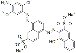 3-[[4-[(4-Amino-2-chloro-5-methoxyphenyl)azo]-6-sulfo-1-naphtyl]azo]-4-hydroxy-2-naphthalenesulfonic acid disodium salt CAS#: 6252-59-1