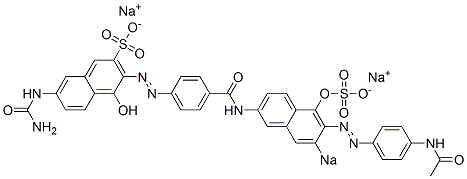 3-[[4-[[6-[(4-Acetylaminophenyl)azo]-5-hydroxy-7-sodiosulfo-2-naphthalenyl]aminocarbonyl]phenyl]azo]-7-ureido-4-hydroxynaphthalene-2-sulfonic acid sodium salt CAS#: 5873-21-2