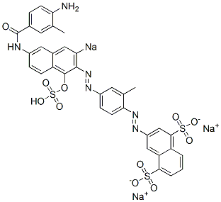 3-[[4-[[6-[(4-Amino-3-methylbenzoyl)amino]-1-hydroxy-3-sodiosulfo-2-naphthalenyl]azo]-2-methylphenyl]azo]naphthalene-1,5-disulfonic acid disodium salt CAS#: 5915-62-8