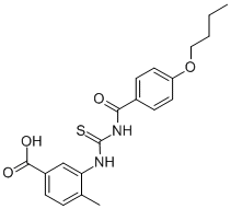 3-[[[(4-BUTOXYBENZOYL)AMINO]THIOXOMETHYL]AMINO]-4-METHYL-BENZOIC ACID CAS#: 433973-92-3