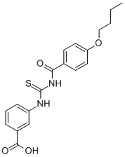 3-[[[(4-BUTOXYBENZOYL)AMINO]THIOXOMETHYL]AMINO]-BENZOIC ACID CAS#: 433973-02-5
