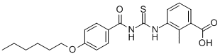 3-[[[[4-(HEXYLOXY)BENZOYL]AMINO]THIOXOMETHYL]AMINO]-2-METHYL-BENZOIC ACID CAS#: 531547-56-5