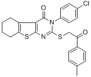 3-(4-chlorophenyl)-2-{[2-(4-methylphenyl)-2-oxoethyl]sulfanyl}-5,6,7,8-tetrahydro[1]benzothieno[2,3-d]pyrimidin-4(3H)-one CAS#: 445220-56-4