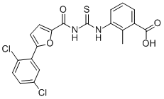 3-[[[[[5-(2,5-DICHLOROPHENYL)-2-FURANYL]CARBONYL]AMINO]THIOXOMETHYL]AMINO]-2-METHYL-BENZOIC ACID CAS#: 586392-37-2