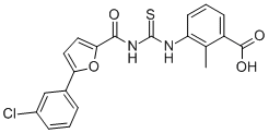 3-[[[[[5-(3-CHLOROPHENYL)-2-FURANYL]CARBONYL]AMINO]THIOXOMETHYL]AMINO]-2-METHYL-BENZOIC ACID CAS#: 532415-60-4