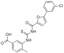 3-[[[[[5-(3-CHLOROPHENYL)-2-FURANYL]CARBONYL]AMINO]THIOXOMETHYL]AMINO]-4-METHYL-BENZOIC ACID CAS#: 461403-24-7