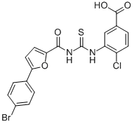 3-[[[[[5-(4-BROMOPHENYL)-2-FURANYL]CARBONYL]AMINO]THIOXOMETHYL]AMINO]-4-CHLORO-BENZOIC ACID CAS#: 532423-05-5
