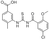 3-[[[(5-CHLORO-2-METHOXYBENZOYL)AMINO]THIOXOMETHYL]AMINO]-4-METHYL-BENZOIC ACID CAS#: 433966-29-1