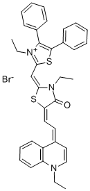 3-ETHYL-2-(3-ETHYL-4,5-DIPHENYL-THIAZOLIUM-2-YL-METHYLENE)-5-[2-(1-ETHYL-1H-QUINOLIN-4-YLIDENE)-ETHYLIDENE]-THIAZOLIDIN-4-ONE BROMIDE CAS#: 51257-37-5