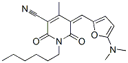 3-Pyridinecarbonitrile,  5-[[5-(dimethylamino)-2-furanyl]methylene]-1-hexyl-1,2,5,6-tetrahydro-4-methyl-2,6-dioxo- CAS#: 467464-92-2