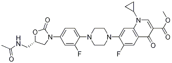 3-Quinolinecarboxylic acid, 7-[4-[4-[(5S)-5-[(acetylaMino)Methyl]-2-oxo-3-oxazolidinyl]-2-fluorophenyl]-1-piperazinyl]-1-cyclopropyl-6-fluoro-1,4-dihydro-4-oxo-, Methyl ester CAS#: 484639-40-9