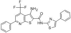 3-amino-6-phenyl-N-(4-phenyl-1,3-thiazol-2-yl)-4-(trifluoromethyl)thieno[2,3-b]pyridine-2-carboxamide CAS#: 400863-52-7