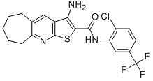 3-amino-N-[2-chloro-5-(trifluoromethyl)phenyl]-6,7,8,9-tetrahydro-5H-cyclohepta[b]thieno[3,2-e]pyridine-2-carboxamide CAS#: 400864-42-8