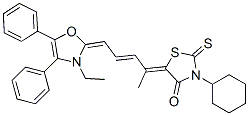 3-cyclohexyl-5-[4-(3-ethyl-4,5-diphenyloxazol-2(3H)-ylidene)-1-methylbut-2-enylidene]-2-thioxothiazolidin-4-one CAS#: 58090-15-6