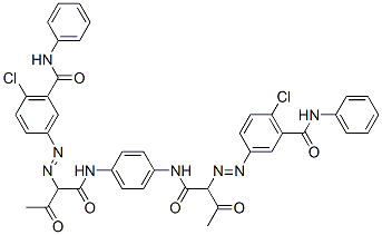 3,3'-[1,4-Phenylenebis[imino(1-acetyl-2-oxo-2,1-ethanediyl)azo]]bis(6-chloro-N-phenylbenzamide) CAS#: 52298-43-8