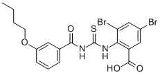 3,5-DIBROMO-2-[[[(3-BUTOXYBENZOYL)AMINO]THIOXOMETHYL]AMINO]-BENZOIC ACID CAS#: 535955-20-5