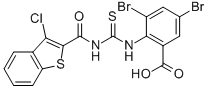 3,5-DIBROMO-2-[[[[(3-CHLOROBENZO[B]THIEN-2-YL)CARBONYL]AMINO]THIOXOMETHYL]AMINO]-BENZOIC ACID CAS#: 531544-38-4