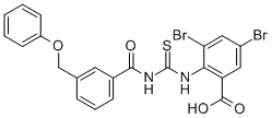3,5-DIBROMO-2-[[[[3-(PHENOXYMETHYL)BENZOYL]AMINO]THIOXOMETHYL]AMINO]-BENZOIC ACID CAS#: 586393-79-5