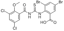 3,5-DIBROMO-2-[[[(3,5-DICHLORO-2-METHOXYBENZOYL)AMINO]THIOXOMETHYL]AMINO]-BENZOIC ACID CAS#: 532937-16-9