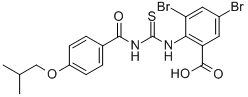 3,5-DIBROMO-2-[[[[4-(2-METHYLPROPOXY)BENZOYL]AMINO]THIOXOMETHYL]AMINO]-BENZOIC ACID CAS#: 532417-74-6