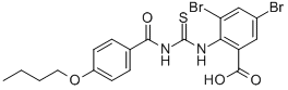3,5-DIBROMO-2-[[[(4-BUTOXYBENZOYL)AMINO]THIOXOMETHYL]AMINO]-BENZOIC ACID CAS#: 532389-02-9