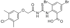 3,5-DIBROMO-2-[[[[(4-CHLORO-3,5-DIMETHYLPHENOXY)ACETYL]AMINO]THIOXOMETHYL]AMINO]-BENZOIC ACID CAS#: 535948-74-4
