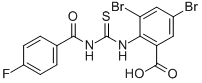 3,5-DIBROMO-2-[[[(4-FLUOROBENZOYL)AMINO]THIOXOMETHYL]AMINO]-BENZOIC ACID CAS#: 586393-52-4