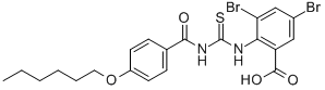 3,5-DIBROMO-2-[[[[4-(HEXYLOXY)BENZOYL]AMINO]THIOXOMETHYL]AMINO]-BENZOIC ACID CAS#: 532955-36-5