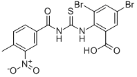 3,5-DIBROMO-2-[[[(4-METHYL-3-NITROBENZOYL)AMINO]THIOXOMETHYL]AMINO]-BENZOIC ACID CAS#: 532943-48-9