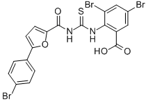 3,5-DIBROMO-2-[[[[[5-(4-BROMOPHENYL)-2-FURANYL]CARBONYL]AMINO]THIOXOMETHYL]AMINO]-BENZOIC ACID CAS#: 531547-17-8