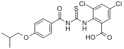 3,5-DICHLORO-2-[[[[4-(2-METHYLPROPOXY)BENZOYL]AMINO]THIOXOMETHYL]AMINO]-BENZOIC ACID CAS#: 533919-33-4