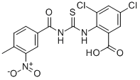 3,5-DICHLORO-2-[[[(4-METHYL-3-NITROBENZOYL)AMINO]THIOXOMETHYL]AMINO]-BENZOIC ACID CAS#: 533919-58-3