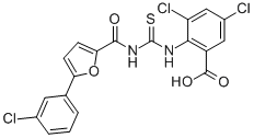 3,5-DICHLORO-2-[[[[[5-(3-CHLOROPHENYL)-2-FURANYL]CARBONYL]AMINO]THIOXOMETHYL]AMINO]-BENZOIC ACID CAS#: 532387-34-1