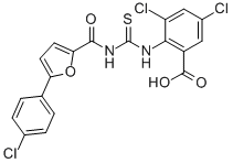 3,5-DICHLORO-2-[[[[[5-(4-CHLOROPHENYL)-2-FURANYL]CARBONYL]AMINO]THIOXOMETHYL]AMINO]-BENZOIC ACID CAS#: 531547-58-7