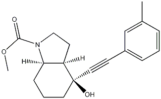 (3aR,4S,7aR)-Octahydro-4-hydroxy-4-[2-(3-methylphenyl)ethynyl]-1H-indole-1-carboxylic acid methyl ester CAS#: 543906-09-8