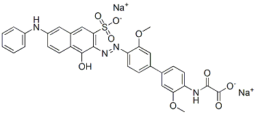 [[4'-[[1-Hydroxy-6-(phenylamino)-3-sulfo-2-naphthalenyl]azo]-3,3'-dimethoxy[1,1'-biphenyl]-4-yl]amino]oxoacetic acid disodium salt CAS#: 6417-26-1