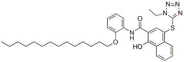 4-[(1-ethyl-1H-tetrazol-5-yl)thio]-1-hydroxy-N-[2-(tetradecyloxy)phenyl]-2-Naphthalenecarboxamide CAS#: 51599-31-6