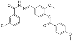 4-[2-(3-chlorobenzoyl)carbohydrazonoyl]-2-methoxyphenyl 4-methoxybenzoate CAS#: 402769-14-6