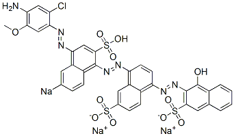 4-[[4-[(4-Amino-2-chloro-5-methoxyphenyl)azo]-6-sodiosulfo-1-naphthalenyl]azo]-1'-hydroxy[1,2'-azobisnaphthalene]-3',6-disulfonic acid disodium salt CAS#: 6411-51-4