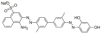 4-Amino-3-[[4'-[(2,4-dihydroxyphenyl)azo]-3,3'-dimethyl-1,1'-biphenyl-4-yl]azo]-1-naphthalenesulfonic acid sodium salt CAS#: 6405-98-7