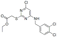 [[4-Chloro-6-[[(3,4-dichlorophenyl)methyl]amino]-2-pyrimidinyl]thio]acetic acid ethyl ester CAS#: 50892-27-8
