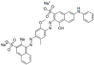 4-Hydroxy-3-[[5-methyl-2-methoxy-4-[(2-sodiosulfo-1-naphthalenyl)azo]phenyl]azo]-7-(phenylamino)naphthalene-2-sulfonic acid sodium salt CAS#: 6227-19-6