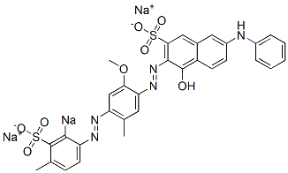 4-Hydroxy-7-phenylamino-3-[[5-methyl-4-[(4-methyl-2-sodiosulfophenyl)azo]-2-methoxyphenyl]azo]naphthalene-2-sulfonic acid sodium salt CAS#: 6227-17-4