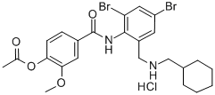 4-[N-[2,4-dibromo-6-[(cyclohexylmethylamino)methyl]phenyl]carbamoyl]-3-methoxyphenyl acetate monohydrochloride CAS#: 54340-60-2