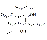4-Propyl-5,7-dihydroxy-6-(3-methyl-2-butenyl)-8-(2-methylbutyryl)-2H-1-benzopyran-2-one CAS#: 5022-20-8